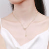 Wholesale Tassel Necklace Sterling Silver 925 Geometric Striped Electroplated Double Ring Loop Cross Chain For Women
