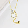 Wholesale Tassel Necklace Sterling Silver 925 Geometric Striped Electroplated Double Ring Loop Cross Chain For Women