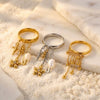 Wholesale Tassel Ring With Mixed Pendant In Gold And Silver Niche Ins Style Sweet And Cool Vibe Titanium Steel Chain Shape Electroplated