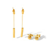 Wholesale Tassel Titanium Steel And 18K Gold Earrings With Geometric Pattern And Electroplating Treatment