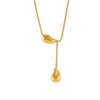 Wholesale Tassel Water Drop Necklace In Hip Hop Style Titanium Steel With 18K Gold Plated Electroplating