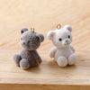 Wholesale Teddy Bear Pendant Handmade Earrings Jewelry Accessories With Plastic Resin Material And Flocking Treatment