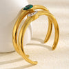 Wholesale Temperament Geometric Stainless Steel 18K Plated Oval Zircon Women's Bracelet Jewelry Accessories
