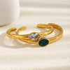 Wholesale Temperament Geometric Stainless Steel 18K Plated Oval Zircon Women's Bracelet Jewelry Accessories