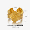 Wholesale Thick Open Flower Ring In French Retro Style Stainless Steel With Electroplating For Women