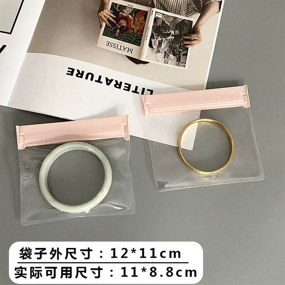 Wholesale Thickened Transparent Soft Eva Antioxidation Sealed Jewelry Bag For Earrings And Bracelet In Pink