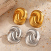 Wholesale Threaded Earrings Stainless Steel Geometric Electroplated Minimalist Women's