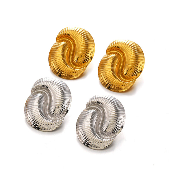Wholesale Threaded Earrings Stainless Steel Geometric Electroplated Minimalist Women's
