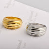 Wholesale Threaded Finger Ring Titanium Steel 18K Gold Plated Personality Flower Design