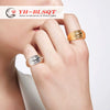 Wholesale Threaded Finger Ring Titanium Steel 18K Gold Plated Personality Flower Design