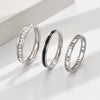 Wholesale Threeinone Hollowout Diamondstudded Oildrip Stainless Steel Ring With Geometric Shape Electroplated For Unisex