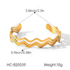 Wholesale Threelayer Wave Hollow Open Bracelet Stainless Steel Electroplated Jewelry