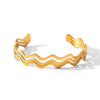 Wholesale Threelayer Wave Hollow Open Bracelet Stainless Steel Electroplated Jewelry