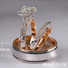 Wholesale Threepiece Ring Copper Rose Gold Color Geometric Retro Style Women's Engagement Ring