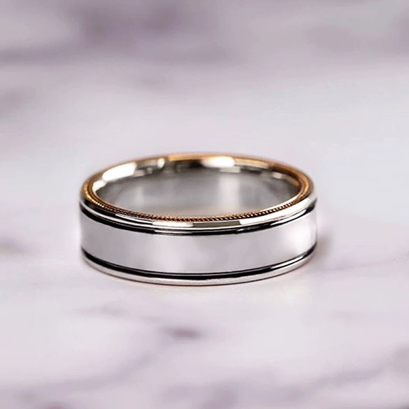 Wholesale Threepiece Ring Copper Rose Gold Color Geometric Retro Style Women's Engagement Ring