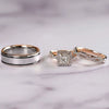 Wholesale Threepiece Ring Copper Rose Gold Color Geometric Retro Style Women's Engagement Ring