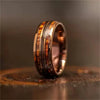 Wholesale Threeslot Spring Wire Guitar String Barrel Ring With Wood Grain In Rose Gold Stainless Steel Electroplated