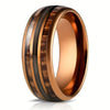 Wholesale Threeslot Spring Wire Guitar String Barrel Ring With Wood Grain In Rose Gold Stainless Steel Electroplated