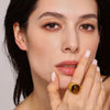 Wholesale Tiger Eye Ring For Middle Aged Women Light Luxury Geometric Stainless Steel 18K Real Gold Electroplated