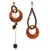 Wholesale Tiger Eye Stone Geometric Asymmetric Pendant Earrings Handmade Vintage Style For Women