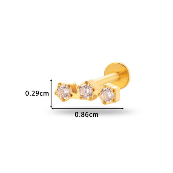 Wholesale Titanium Alloy Geometric Style Electroplated Ear Bone Nail Puncture Jewelry
