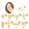 Wholesale Titanium Alloy Geometric Style Electroplated Ear Bone Nail Puncture Jewelry