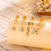 Wholesale Titanium Alloy Geometric Style Electroplated Ear Bone Nail Puncture Jewelry
