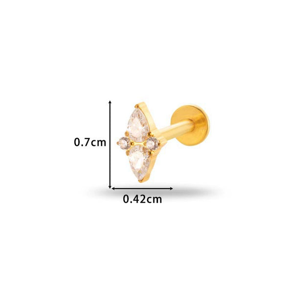 Wholesale Titanium Alloy Geometric Style Electroplated Ear Bone Nail Puncture Jewelry