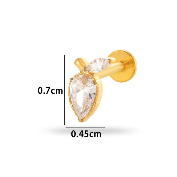 Wholesale Titanium Alloy Geometric Style Electroplated Puncture Jewelry For Women