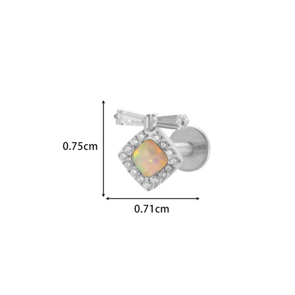 Wholesale Titanium Alloy Heart Shape Butterfly Inner Teeth Screw Lip Nail Lever Ear Bone Nail Fashion Cartilage Puncture Earrings For Women With Electroplating Treatment