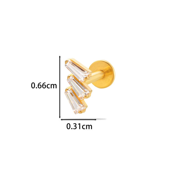 Wholesale Titanium Alloy Heart Shape Electroplated Women's Cartilage Puncture Earrings