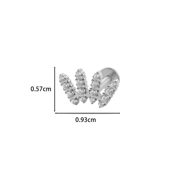 Wholesale Titanium Alloy Heart Shape Electroplated Women's Cartilage Puncture Earrings