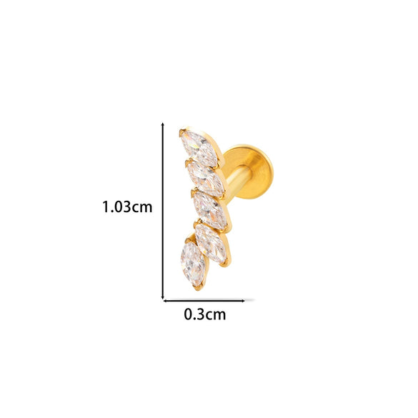 Wholesale Titanium Alloy Heart Shape Electroplated Women's Cartilage Puncture Earrings