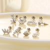 Wholesale Titanium Alloy Heart Shape Electroplated Women's Cartilage Puncture Earrings
