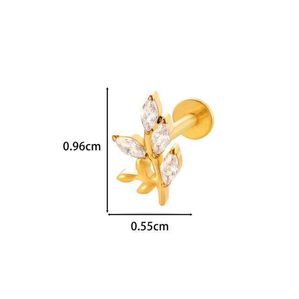 Wholesale Titanium Alloy Heart Shape Electroplated Women's Cartilage Puncture Earrings