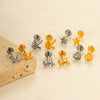 Wholesale Titanium Alloy Heart Shape Piercing Jewelry For Women Electroplated Inner Tooth Screw Rod Lip Nail Ear Bone Nail