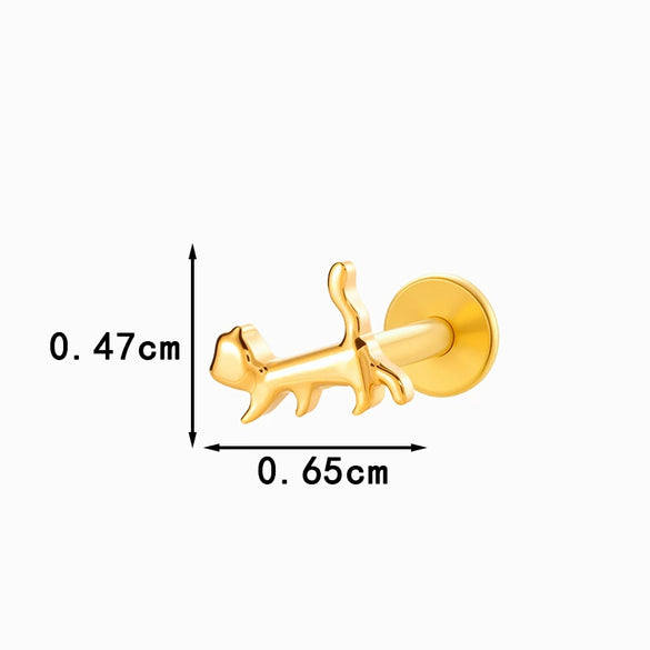Wholesale Titanium Alloy Heart Shape Piercing Jewelry For Women Electroplated Inner Tooth Screw Rod Lip Nail Ear Bone Nail