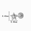 Wholesale Titanium Alloy Heart Shape Piercing Jewelry For Women Electroplated Inner Tooth Screw Rod Lip Nail Ear Bone Nail
