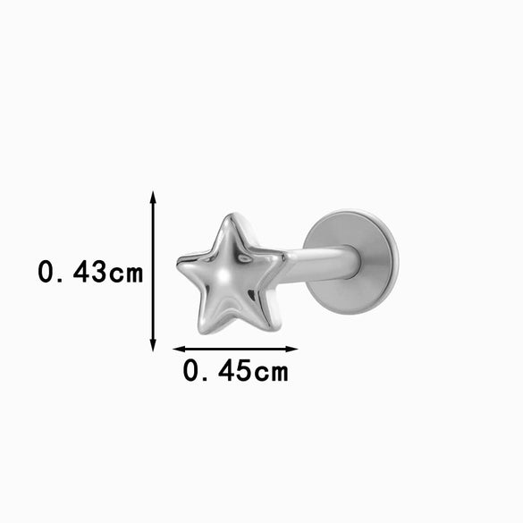 Wholesale Titanium Alloy Heart Shape Piercing Jewelry For Women Electroplated Inner Tooth Screw Rod Lip Nail Ear Bone Nail