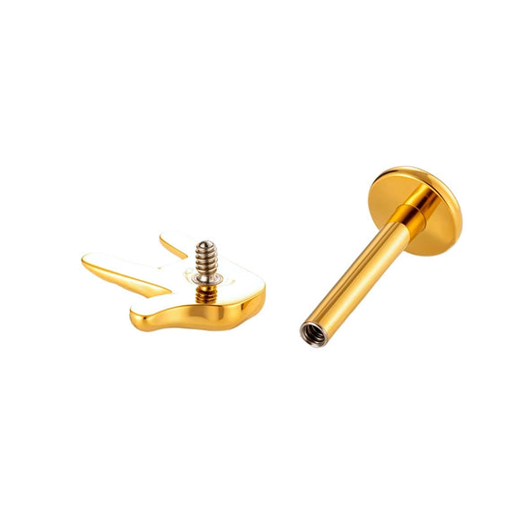 Wholesale Titanium Alloy Heart Shape Piercing Jewelry For Women Electroplated Inner Tooth Screw Rod Lip Nail Ear Bone Nail