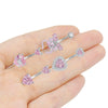 Wholesale Titanium Alloy Heartshaped Navel Ring Pink Zircon Series