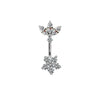 Wholesale Titanium Alloy Heartshaped Zircon Navel Ring For Unisex