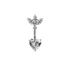 Wholesale Titanium Alloy Heartshaped Zircon Navel Ring For Unisex