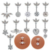 Wholesale Titanium Alloy Heartshaped Zircon Navel Ring For Unisex