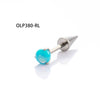 Wholesale Titanium Alloy Inlaid Gem Geometric Style Pointed Cone Ear Nail For Unisex