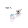 Wholesale Titanium Alloy Inlaid Gem Geometric Style Pointed Cone Ear Nail For Unisex