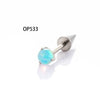 Wholesale Titanium Alloy Inlaid Gem Geometric Style Pointed Cone Ear Nail For Unisex