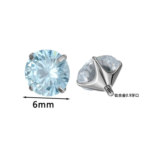 Wholesale Titanium Alloy Punk Style Inner Spiral Replacement Ball Lip Nail Beads With Geometric Zirconia Design For Unisex