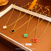Wholesale Titanium Steel Alloy Colorful Acrylic Flower Geometric Clavicle Chain Necklace With Electroplating Highend Style For Women