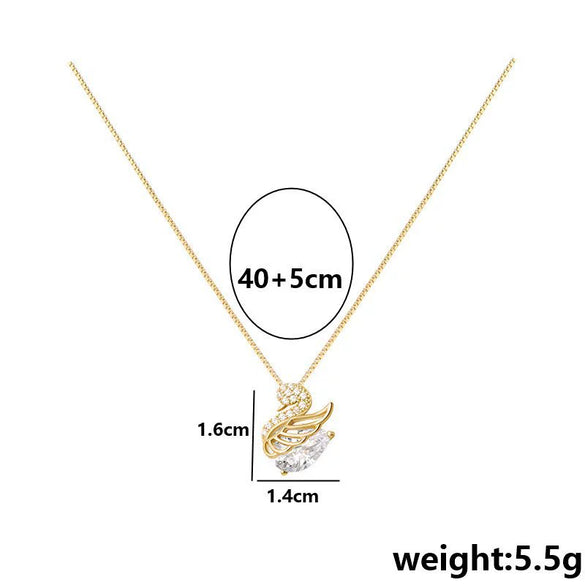Wholesale Titanium Steel And Copper Animal And Zodiac Geometric Pattern Electroplated Women's Minimalist Niche Collarbone Necklace